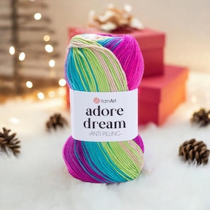 YarnArt Adore Dream Multicolor Yarn for Colorful Baby Clothes and Accessories