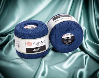 YarnArt Violet Fine Cotton Yarn for Delicate Crochet Lace Projects and Summer Clothing