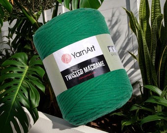 YarnArt Twisted Macrame Strong Cord for Macrame Wall Hangings Bags Plant Hangers and More