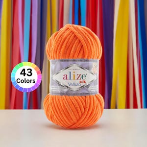 Hilo de terciopelo Alize Velluto, hilo de felpa, hilo suave para tejer, hilo para mantas de bebé, hilo de crochet, hilo de chenilla, hilo de invierno para amigurumi imagen 1