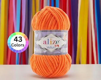 Alize Velluto Velvet Yarn Plush Yarn Soft Knitting Yarn Baby Blanket Yarn Crochet Yarn Chenille Yarn Amigurumi Winter Yarn