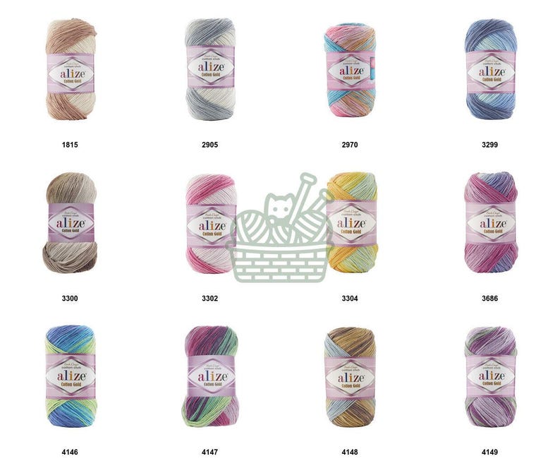 Alize Cotton Gold Batik -Self Striping Yarn For Summer Projects Cotton Yarn For Amigurumi Soft Yarn For Crochet Toys Lightweight Cotton Yarn image 3