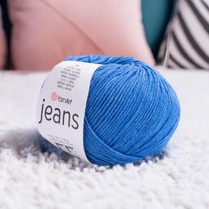 YarnArt Jeans Cotton Blend Yarn for Amigurumi Baby Clothes and Everyday Knitting Projects