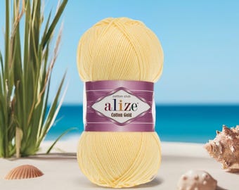 Alize Cotton Gold - Premium Cotton Yarn with a Subtle Shine for Garments Shawls and Crochet Accessories Amigurumi Crochet Lightweight
