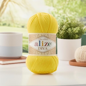 Alize Diva Yarn - Silky Touch Microfiber Acrylic - Great for Summer Crochet & Lightweight Garments