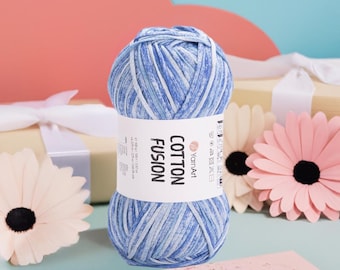 YarnArt Cotton Fusion Blended katoen-acrylgaren Kleurrijke strengen voor breien en haken Lichtgewicht garen