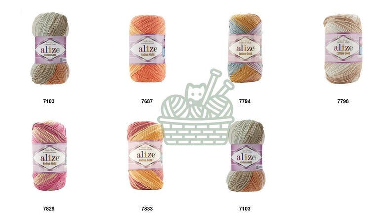 Alize Cotton Gold Batik -Self Striping Yarn For Summer Projects Cotton Yarn For Amigurumi Soft Yarn For Crochet Toys Lightweight Cotton Yarn image 5
