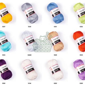 YarnArt Begonia 100 Percent Mercerized Cotton Yarn for Summer Clothes and Accessories image 5