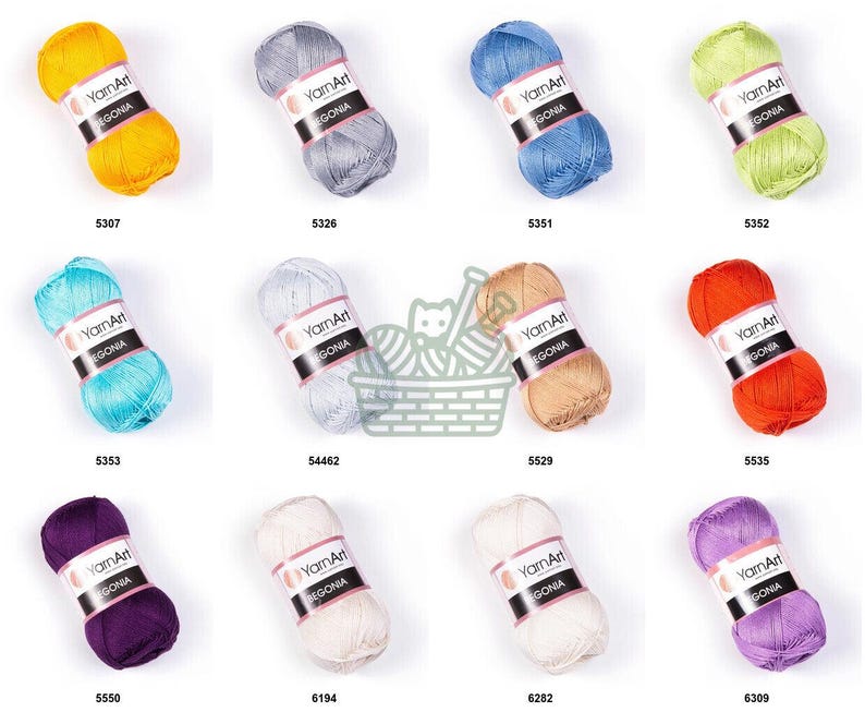 YarnArt Begonia 100 Percent Mercerized Cotton Yarn for Summer Clothes and Accessories image 5