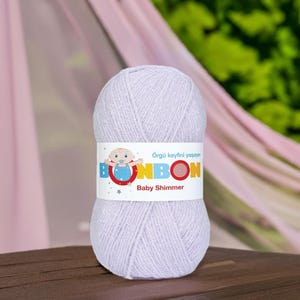 Nako Bonbon Baby Shimmer Yarn Soft Baby Yarn with Subtle Sparkle for Clothes Blankets and Special Baby Gifts