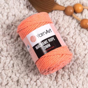 YarnArt Macrame Rope 3mm Durable Cord for Small Wall Hangings Bags and Stylish Boho Crafts