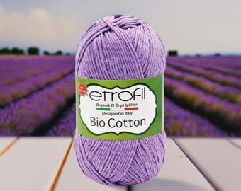Hilo ecológico Etrofil Bio Cotton, 70 % algodón, peso deportivo, para mantas de bebé, amigurumi, crochet, tejido suave y ligero, madeja de 210 m