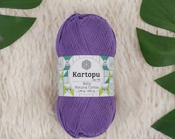 Kartopu Cotton Love Yarn Bomullsblandat garn för sommarstickning Babykläder och lätta virknings- eller stickprojekt