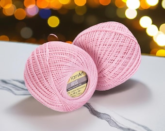 Hilo de algodón mercerizado YarnArt Iris para crochet, hilo de encaje fino para tapetes, bordados y proyectos decorativos