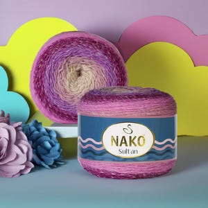Nako Sultan Shiny Soft Yarn for Elegant Shawls and Cardigans Premium Acrylic