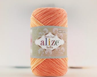 Alize Bella Batik 100 Yarn Sport Fingering Cotton Yarn For Scarves Shawls Tops Home Decor Lightweight Crochet Knit