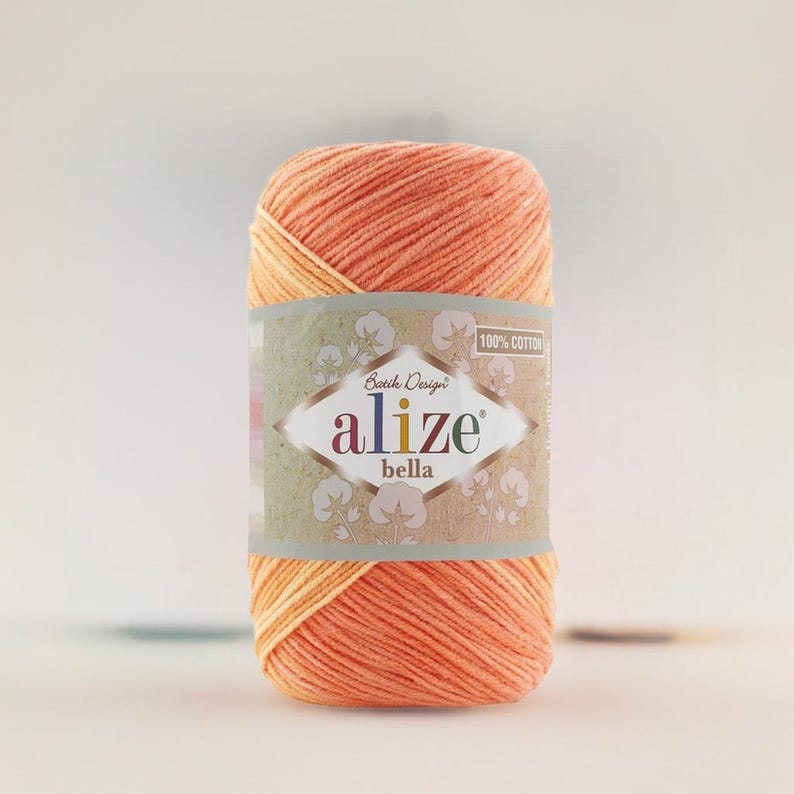 Alize Bella Batik 100 Yarn Sport Fingering Cotton Yarn for Scarves ...