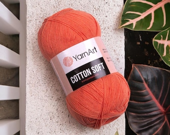 Hilo acrílico de algodón suave y ligero YarnArt para tejer y hacer crochet, mantas de bebé y ropa de verano.