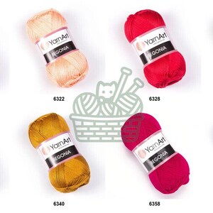 YarnArt Begonia 100 Percent Mercerized Cotton Yarn for Summer Clothes and Accessories image 6
