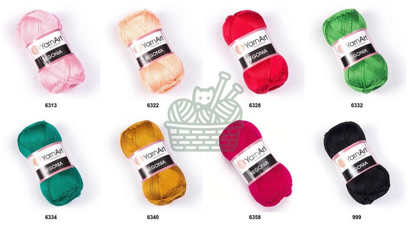 YarnArt Begonia 100 Percent Mercerized Cotton Yarn for Summer Clothes and Accessories image 6