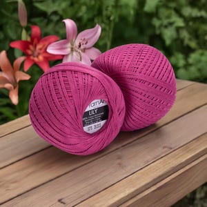 YarnArt Lily Fine Mercerized Cotton Yarn for Crochet Lace Doilies and Home Decor