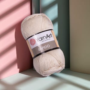 YarnArt Rapido Smooth Mercerized Cotton Yarn for Fine Crochet Home Decor and Summer Clothing