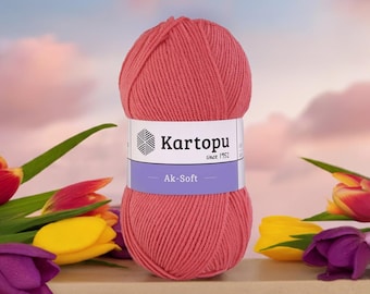 Kartopu Ak-Soft Premium Akrylgarn Mjukt och slitstarkt för stickning av tröjor, filtar och vardagsaccessoarer