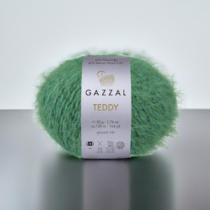 Gazzal Teddy Soft Fluffy Yarn for Knitting Baby Clothes and Toys Cozy Chunky Yarn for Crochet Projects