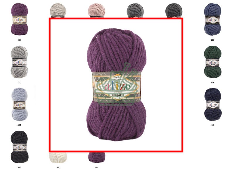 Alize Superlana Megafil Super Bulky Wool Acrylic Yarn for Fast Chunky Knits Oversized Sweaters & Blankets Quick Cozy Projects image 2