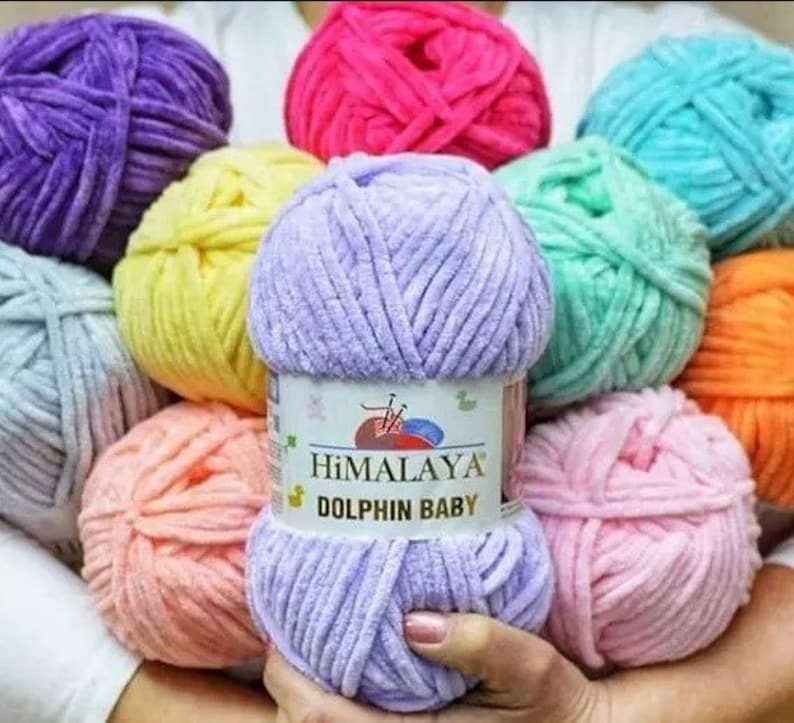 Himalaya dolfijn babygaren Fluwelen garen Pluche garen Zacht breigaren Babydekengaren Gehaakt garen Chenillegaren Amigurumi Wintergaren afbeelding 1