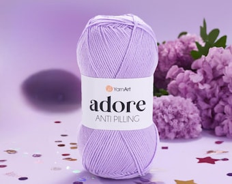 Hilo acrílico antibolitas YarnArt Adore Soft para proyectos suaves y coloridos