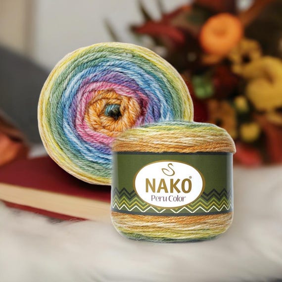 nako Nako Peru Color Yarn Multicolor Alpaca Blend Yarn for Stylish