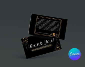 Template of Black Elegant "Thank you" card