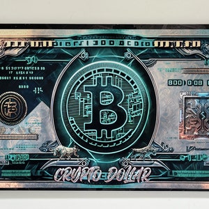 Crypto Dollar Canvas Print - 100cm x 50cm - Captivating Futurism