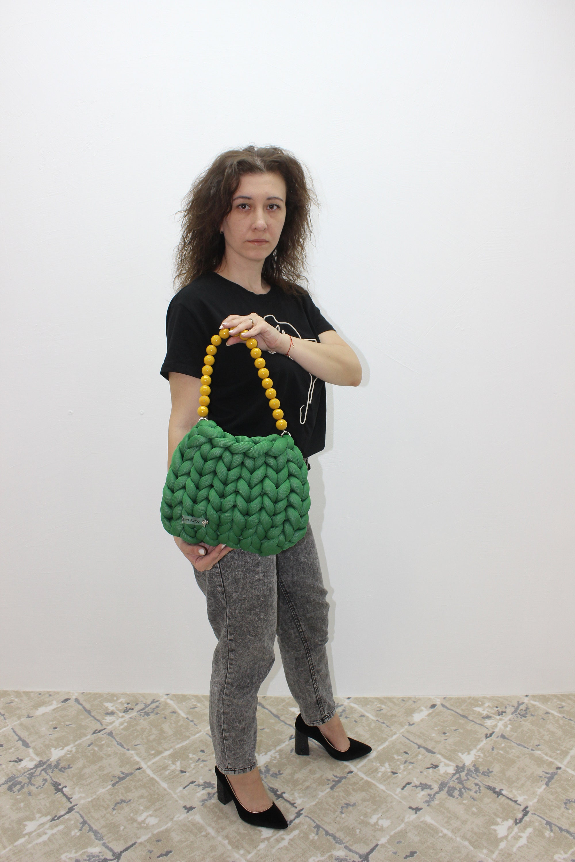 Big Yarn Bag, Chunky Knit Bag, Knit Bag, Puffer Bag