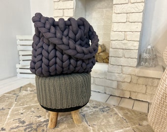 Big Yarn Bag, Chunky Knit Bag, Knit Bag, Puffer Bag, Handmade Bag