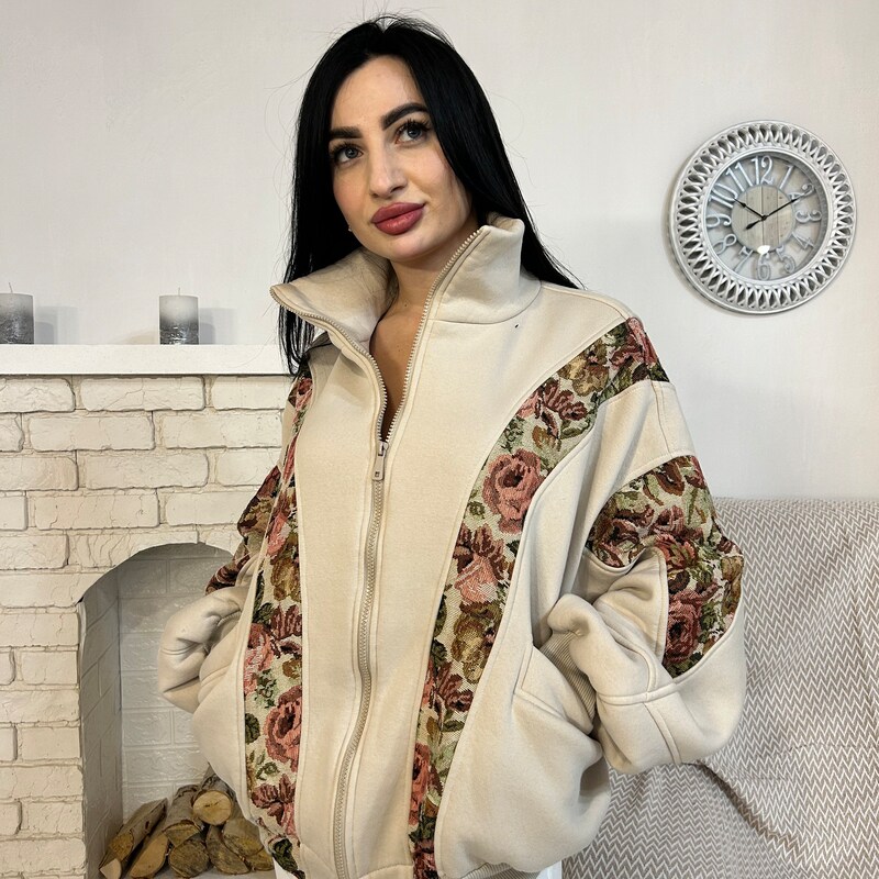 Tapestry Birds House Floral Full Zip Hoodie main image 1