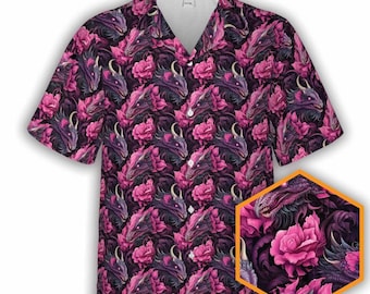 Black Dragon Orchids | DnD Button-Up Hawaiian Shirt