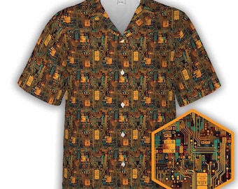 Circuit Board | Sci-fi Button-Up Hawaiian Shirt