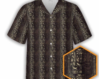 Giger Stripes | Stripes Button-Up Hawaiian Shirt