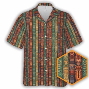 Tiki Stripes | RPG Dnd Game, Dnd Shirt, Dnd Hawaiian Shirt, Dnd Button Up, Dnd Button Down, Dnd Gifts, Dungeon Master Gifts