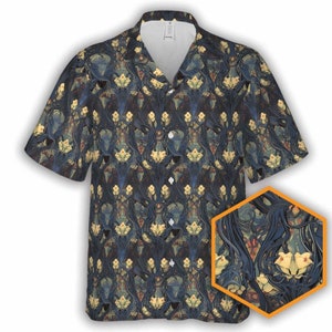 Giger Floral | Cthulhu Button-Up Hawaiian Shirt