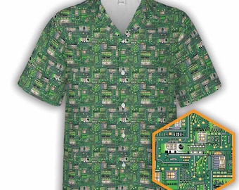 Circuit Board | Sci-fi Button-Up Hawaiian Shirt