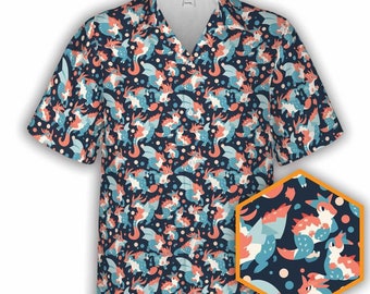 Dragon Pattern | RPG Dnd Game, Dnd Shirt, Dnd Hawaiian Shirt, Dnd Button Up, Dnd Button Down, Dnd Gifts, Dungeon Master Gifts