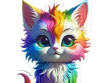 NC PUZZLE : BigHead Cat in Wooden for Children
