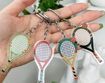 Tennis acrylic keychain | Unique bag charm for tennis lovers | Cute tennis gift | Unique Tennis Gift for Him | Kawaii Tennis gift for Her