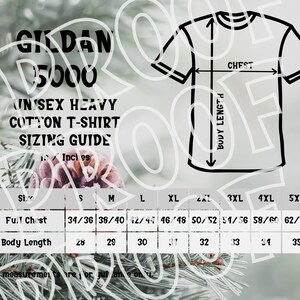 Christmas Gildan 5000 Sizing Chart, Unisex Heavy Cotton T-Shirt Size Guide, Digital Download, Downloadable Digital Sizing Guide