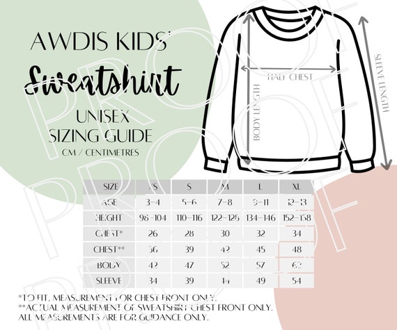 Unisex sweater sizing sale
