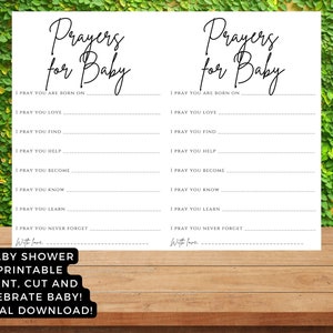Prayers for baby fill in the blank, baby shower game, baby shower activity