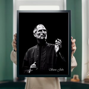 Steve Jobs Print, Steve Jobs Poster, Stock Market Poster, Investing, Home Decor, Steve Jobs, Interior Design, Famous People